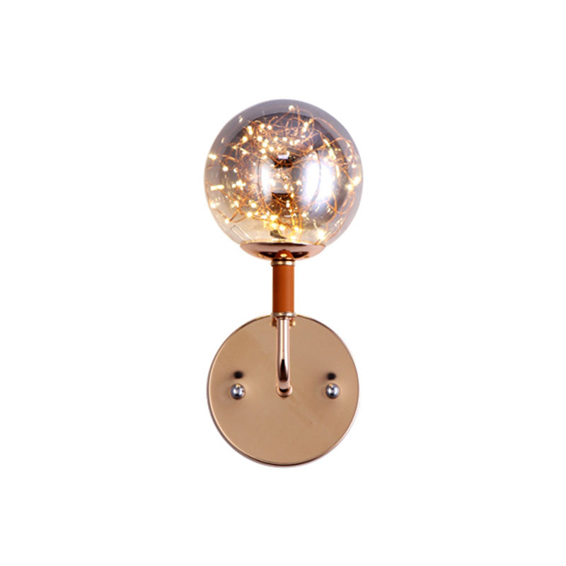 Spherical Bedroom Starry all Lighting Ideas Glass LED Contemporary Wall Mount Light Fixture Clearhalo 'Cast Iron' 'Glass' 'Industrial' 'Modern wall lights' 'Modern' 'Tiffany' 'Traditional wall lights' 'Wall Lamps & Sconces' 'Wall Lights' Lighting' 2026105