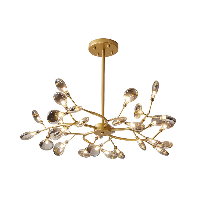 Leaves Ceiling Chandelier Modernity Acrylic Living Room LED Suspension Lamp in Gold Clearhalo 'Ceiling Lights' 'Chandeliers' 'Modern Chandeliers' 'Modern' Lighting' 2026167