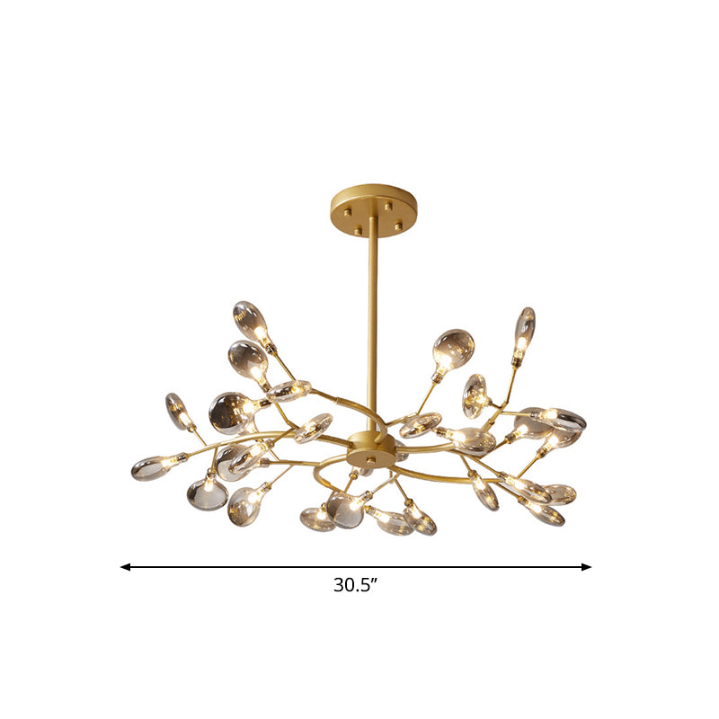 Leaves Ceiling Chandelier Modernity Acrylic Living Room LED Suspension Lamp in Gold Clearhalo 'Ceiling Lights' 'Chandeliers' 'Modern Chandeliers' 'Modern' Lighting' 2026168