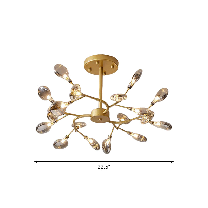 Leaves Ceiling Chandelier Modernity Acrylic Living Room LED Suspension Lamp in Gold Clearhalo 'Ceiling Lights' 'Chandeliers' 'Modern Chandeliers' 'Modern' Lighting' 2026171