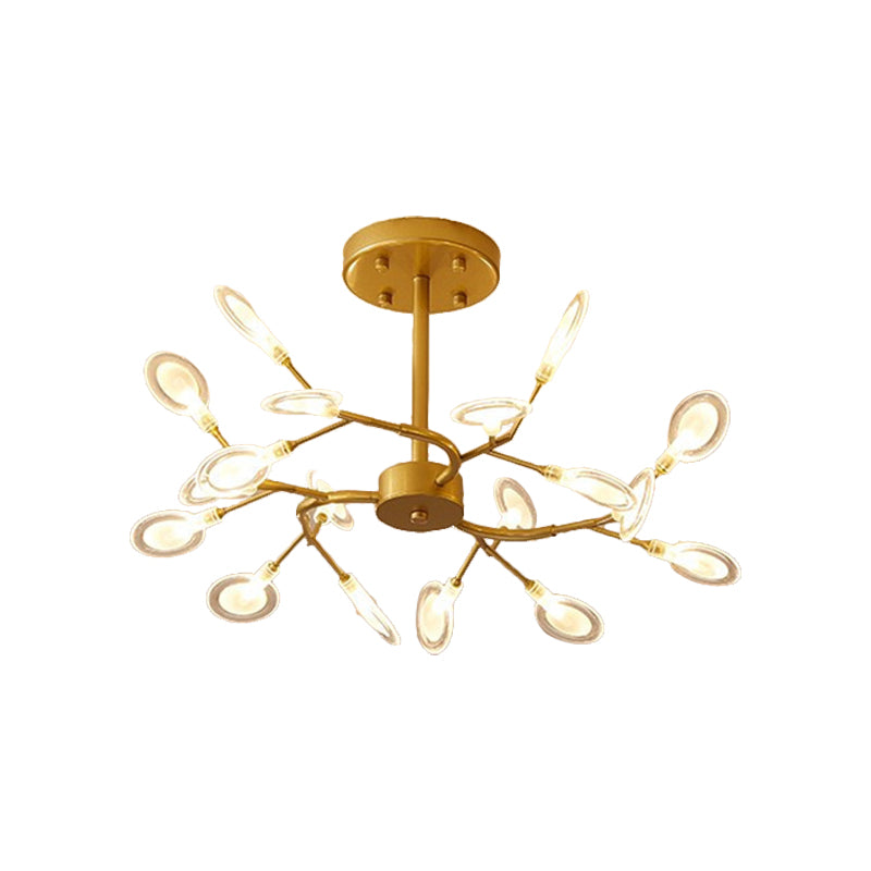 Leaves Ceiling Chandelier Modernity Acrylic Living Room LED Suspension Lamp in Gold Clearhalo 'Ceiling Lights' 'Chandeliers' 'Modern Chandeliers' 'Modern' Lighting' 2026180
