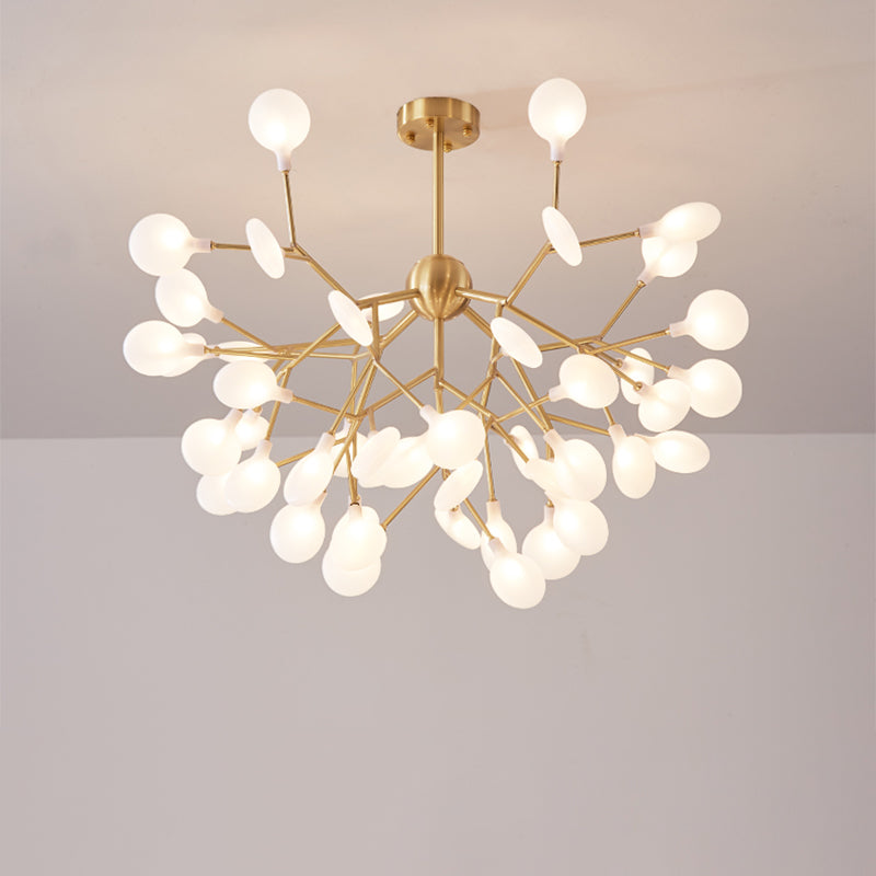 Acrylic Branch Pendant Chandelier Minimalist LED Hanging Ceiling Light in Brass for Living Room 45 Brass Clearhalo 'Ceiling Lights' 'Chandeliers' 'Modern Chandeliers' 'Modern' Lighting' 2026182