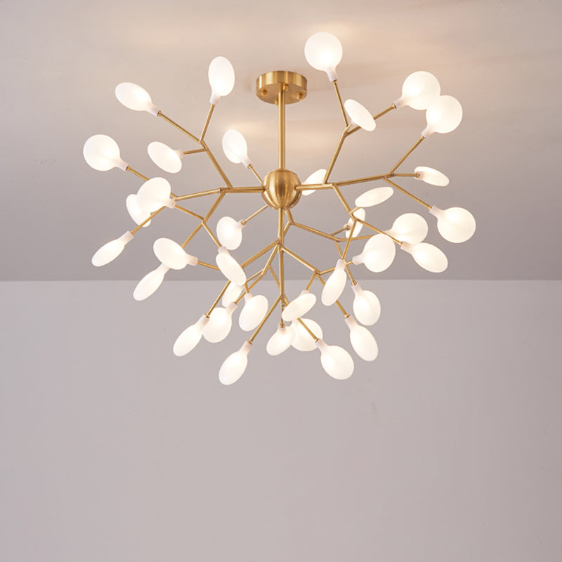 Acrylic Branch Pendant Chandelier Minimalist LED Hanging Ceiling Light in Brass for Living Room 36 Brass Clearhalo 'Ceiling Lights' 'Chandeliers' 'Modern Chandeliers' 'Modern' Lighting' 2026190