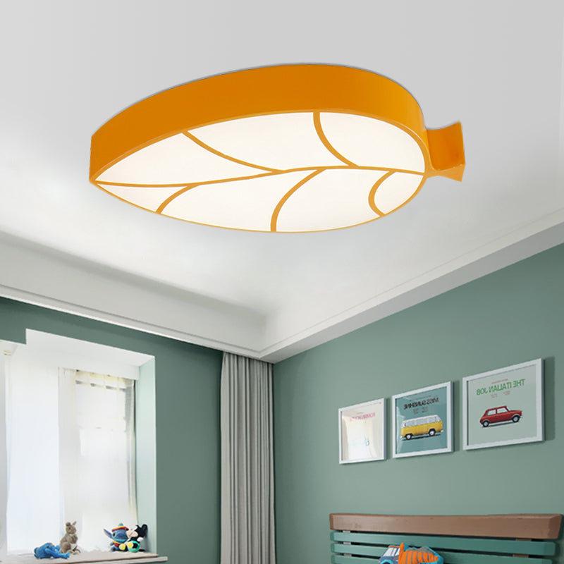 Leaf Shaped LED Flush Mount Light Cartoon Acrylic Metal Ceiling Lamp for Kid Bedroom Clearhalo 'Ceiling Lights' 'Close To Ceiling Lights' 'Close to ceiling' 'Flush mount' Lighting' 202624