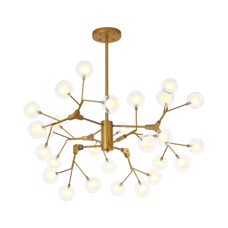 Branch-Like Wireframe Chandelier Minimalist Metal Gold Suspension Pendant Light for Living Room Clearhalo 'Ceiling Lights' 'Chandeliers' 'Glass shade' 'Glass' 'Modern Chandeliers' 'Modern' Lighting' 2026257