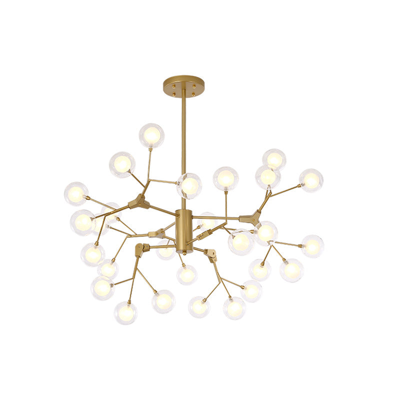 Branch-Like Wireframe Chandelier Minimalist Metal Gold Suspension Pendant Light for Living Room Clearhalo 'Ceiling Lights' 'Chandeliers' 'Glass shade' 'Glass' 'Modern Chandeliers' 'Modern' Lighting' 2026258