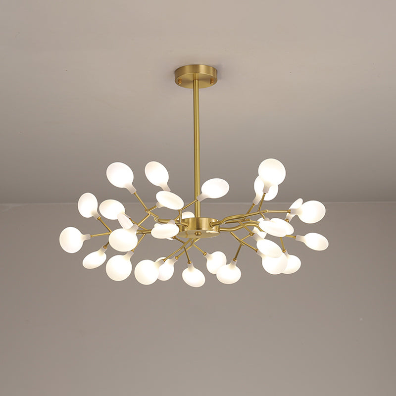 Leaf-Shaped Chandelier Light Modernist Metal LED Brass Pendant Lighting Fixture 30 Brass White Clearhalo 'Ceiling Lights' 'Chandeliers' 'Modern Chandeliers' 'Modern' Lighting' 2026266