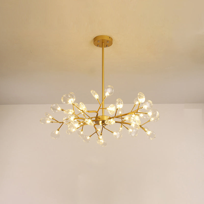 Leaf-Shaped Chandelier Light Modernist Metal LED Brass Pendant Lighting Fixture 45 Gold Clear Clearhalo 'Ceiling Lights' 'Chandeliers' 'Modern Chandeliers' 'Modern' Lighting' 2026268