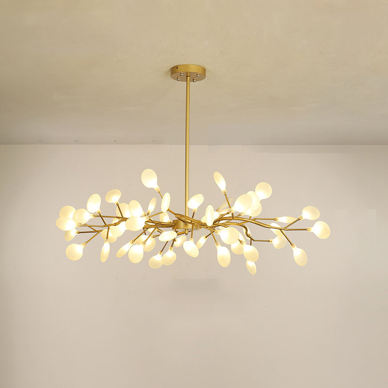 Leaf-Shaped Chandelier Light Modernist Metal LED Brass Pendant Lighting Fixture 54 Gold White Clearhalo 'Ceiling Lights' 'Chandeliers' 'Modern Chandeliers' 'Modern' Lighting' 2026271