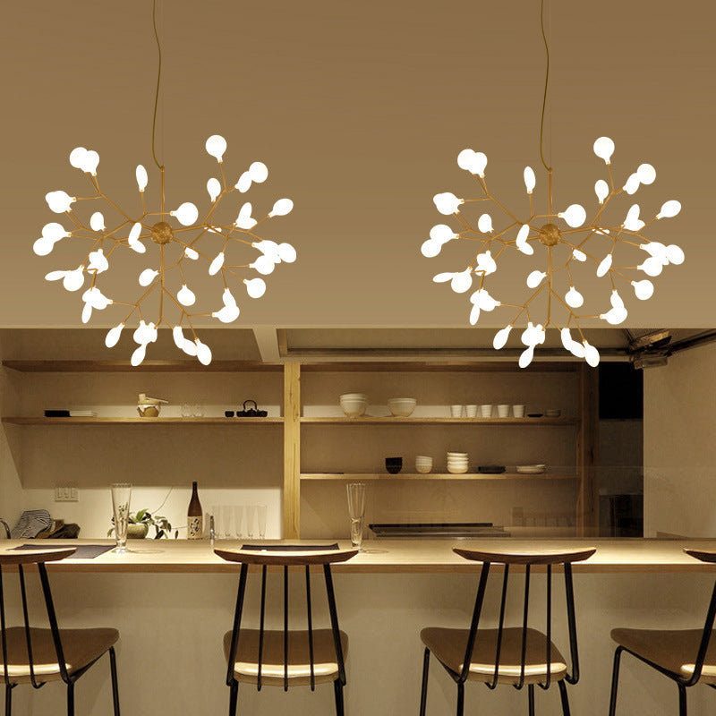Acrylic Firefly Suspension Lighting Modern Style LED Chandelier Lamp in Gold for Kitchen Clearhalo 'Ceiling Lights' 'Chandeliers' 'Modern Chandeliers' 'Modern' Lighting' 2026303