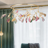 Leaf Agate Pendant Chandelier Modernist LED Gold Hanging Light Fixture for Living Room Clearhalo 'Ceiling Lights' 'Chandeliers' 'Modern Chandeliers' 'Modern' Lighting' 2026315