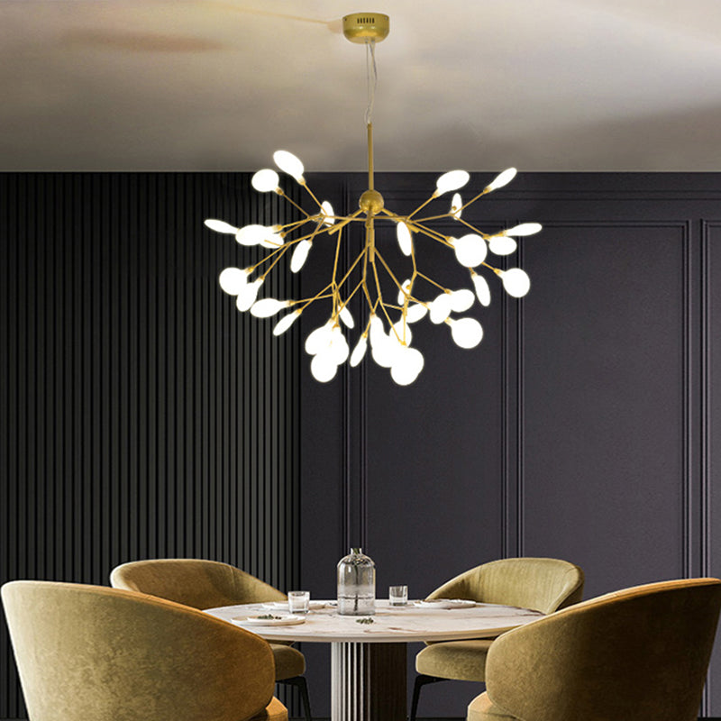 Acrylic Branching Ceiling Chandelier Modern LED Gold Pendant Light Fixture for Dining Room 45 Gold Clearhalo 'Ceiling Lights' 'Chandeliers' 'Modern Chandeliers' 'Modern' Lighting' 2026323