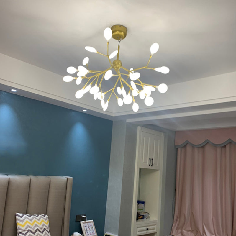 Acrylic Branching Ceiling Chandelier Modern LED Gold Pendant Light Fixture for Dining Room 36 Gold Clearhalo 'Ceiling Lights' 'Chandeliers' 'Modern Chandeliers' 'Modern' Lighting' 2026325
