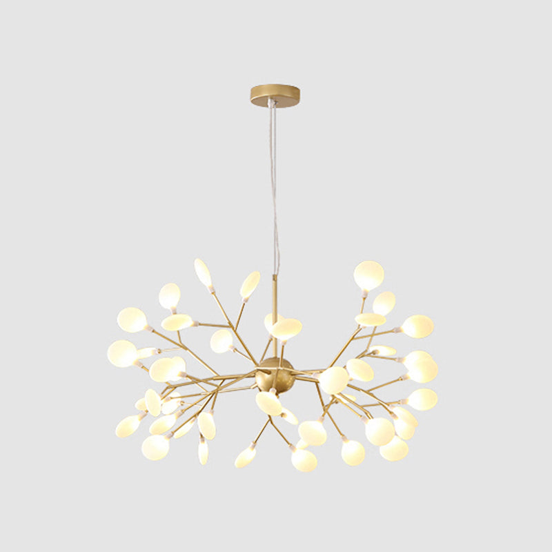 Leaf Chandelier Contemporary Acrylic LED Gold Ceiling Suspension Lamp for Living Room Clearhalo 'Ceiling Lights' 'Chandeliers' 'Modern Chandeliers' 'Modern' Lighting' 2026328