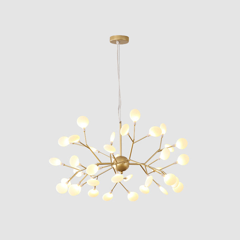 Leaf Chandelier Contemporary Acrylic LED Gold Ceiling Suspension Lamp for Living Room Clearhalo 'Ceiling Lights' 'Chandeliers' 'Modern Chandeliers' 'Modern' Lighting' 2026329