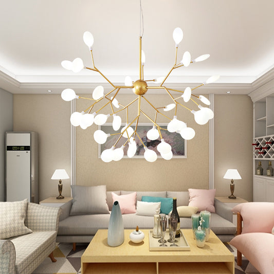 Leaf Chandelier Contemporary Acrylic LED Gold Ceiling Suspension Lamp for Living Room Clearhalo 'Ceiling Lights' 'Chandeliers' 'Modern Chandeliers' 'Modern' Lighting' 2026333