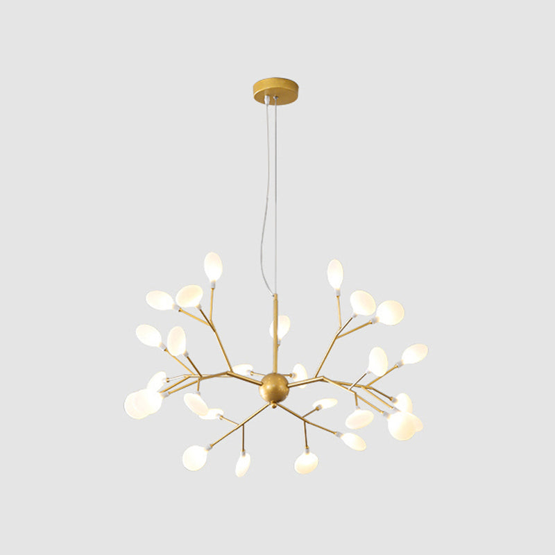 Leaf Chandelier Contemporary Acrylic LED Gold Ceiling Suspension Lamp for Living Room Clearhalo 'Ceiling Lights' 'Chandeliers' 'Modern Chandeliers' 'Modern' Lighting' 2026335