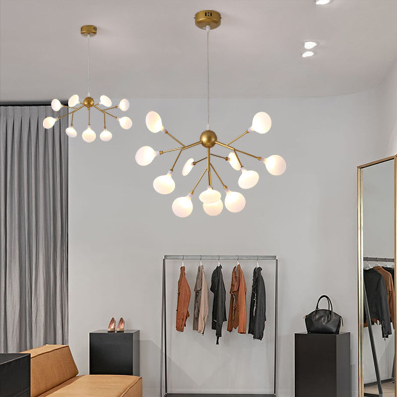 LED Branch Acrylic Chandelier Light Fixture Contemporary Pendant Lighting for Living Room 12.0 Dorado Clearhalo 'Iluminación' 'Lámparas de Araña' 'Lámparas de Techo' 'Modern Chandeliers' 'Modern' Hogar' 2026336