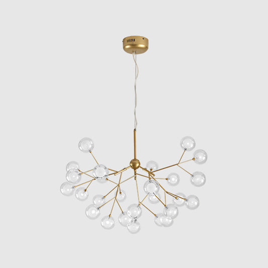 Gold Sputnik Chandelier Light Fixture Modern LED Metal Hanging Pendant for Dining Room 27 Gold Bubble Clearhalo 'Ceiling Lights' 'Chandeliers' 'Modern Chandeliers' 'Modern' Lighting' 2026413