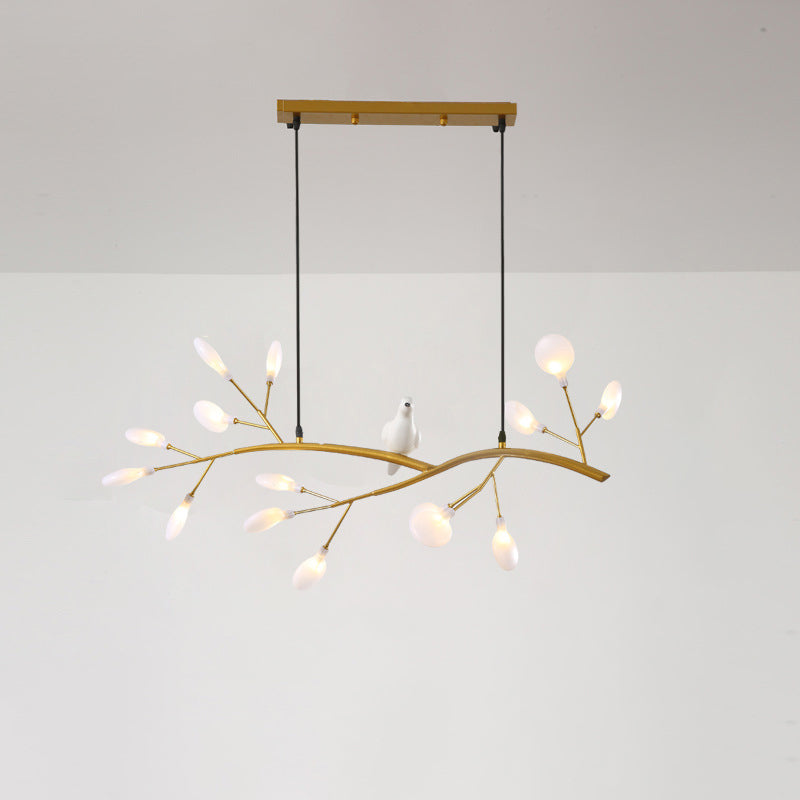 Branch Dining Room Island Pendant Light Acrylic LED Contemporary Hanging Lamp Kit with Bird Decoration Clearhalo 'Ceiling Lights' 'Island Lights' Lighting' 2026418