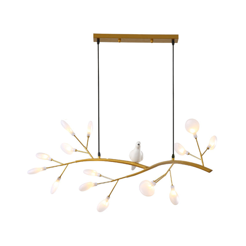 Branch Dining Room Island Pendant Light Acrylic LED Contemporary Hanging Lamp Kit with Bird Decoration Clearhalo 'Ceiling Lights' 'Island Lights' Lighting' 2026419
