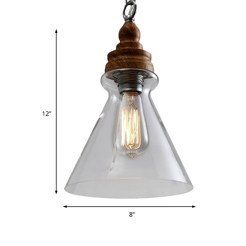 Globe/Bowl/Cone Clear Glass Pendant Lighting Modernist 1 Light Brown Ceiling Lamp Kit with Chain for Restaurant Clearhalo 'Ceiling Lights' 'Glass shade' 'Glass' 'Modern Pendants' 'Modern' 'Pendant Lights' 'Pendants' Lighting' 202643