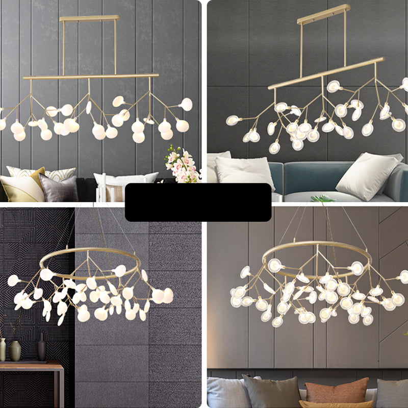 Leaves LED Pendant Light Fixture Modernist Acrylic 27 Heads Island Lamp for Living Room Clearhalo 'Ceiling Lights' 'Island Lights' Lighting' 2026475