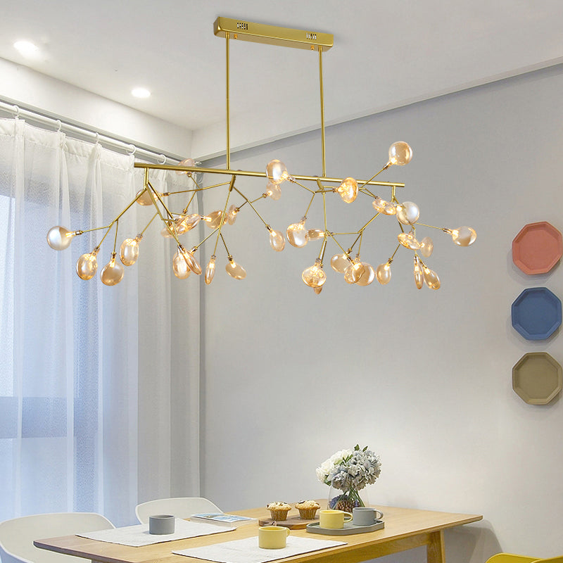 Heracleum Island Pendant Light Contemporary Metallic Dining Room Suspension Lamp Clearhalo 'Ceiling Lights' 'Island Lights' Lighting' 2026485