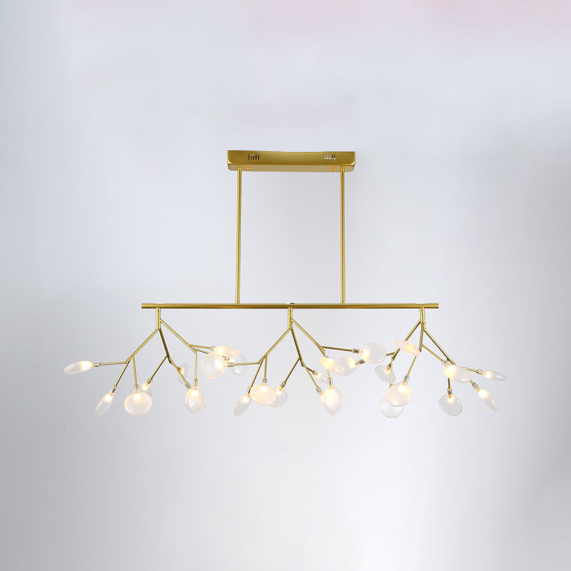 Heracleum Island Pendant Light Contemporary Metallic Dining Room Suspension Lamp 27 Gold Clearhalo 'Ceiling Lights' 'Island Lights' Lighting' 2026489