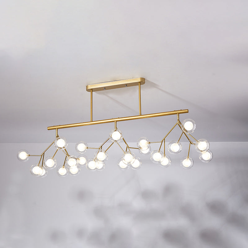 Metal Linear Island Light Fixture Modernist LED Pendant Lamp with Branching Design Gold B Clearhalo 'Ceiling Lights' 'Island Lights' Lighting' 2026500