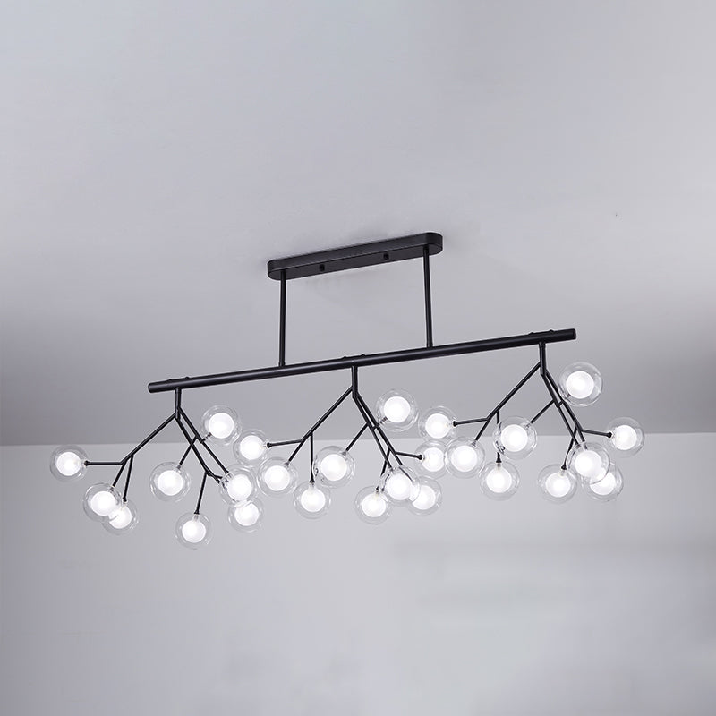 Metal Linear Island Light Fixture Modernist LED Pendant Lamp with Branching Design Black B Clearhalo 'Ceiling Lights' 'Island Lights' Lighting' 2026502