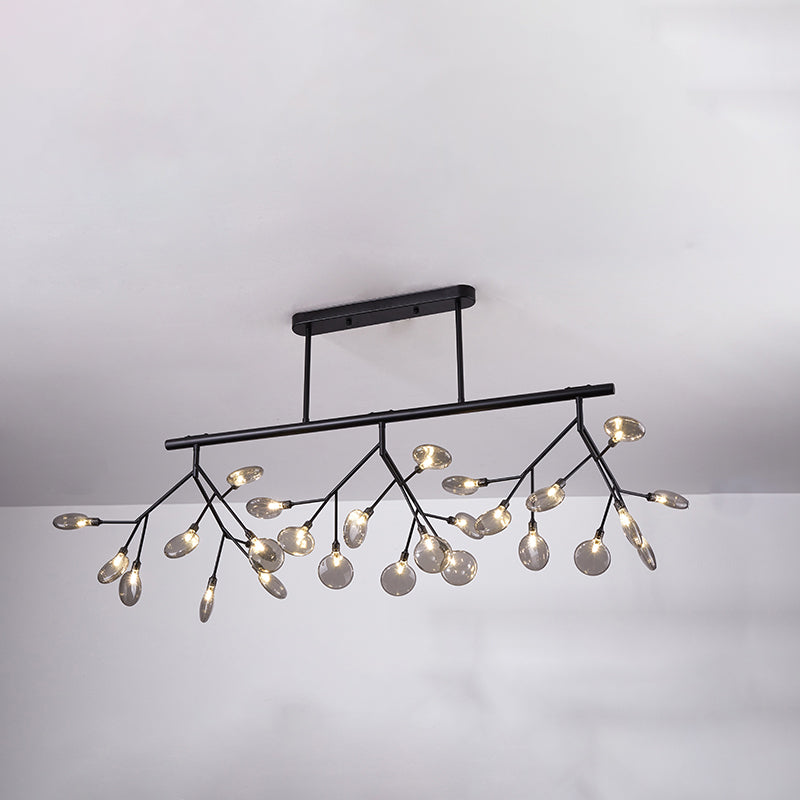 Metal Linear Island Light Fixture Modernist LED Pendant Lamp with Branching Design Black D Clearhalo 'Ceiling Lights' 'Island Lights' Lighting' 2026505