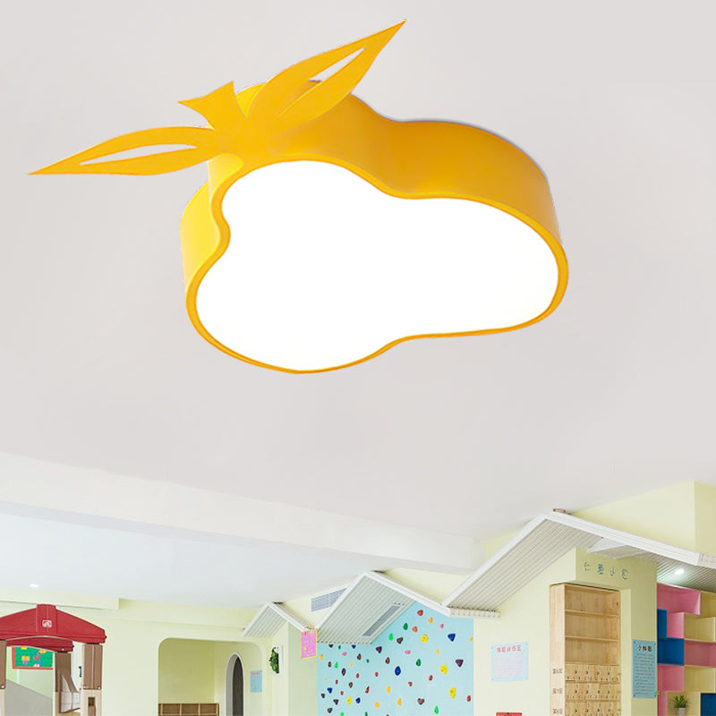 Cartoon Pear LED Flush Mount Light Acrylic Yellow Ceiling Lamp for Game Room Bedroom Yellow Clearhalo 'Ceiling Lights' 'Close To Ceiling Lights' 'Close to ceiling' 'Flush mount' Lighting' 202697