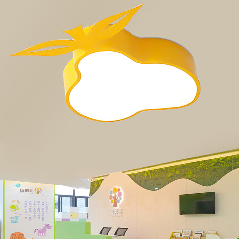 Cartoon Pear LED Flush Mount Light Acrylic Yellow Ceiling Lamp for Game Room Bedroom Clearhalo 'Ceiling Lights' 'Close To Ceiling Lights' 'Close to ceiling' 'Flush mount' Lighting' 202698