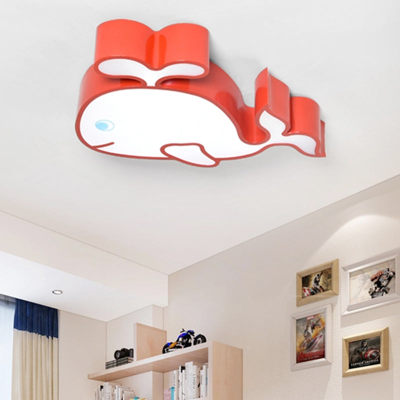 Baby Whale Ceiling Light Cartoon Acrylic LED Flush Mount Light for Kindergarten Clearhalo 'Ceiling Lights' 'Close To Ceiling Lights' 'Close to ceiling' 'Flush mount' Lighting' 202815