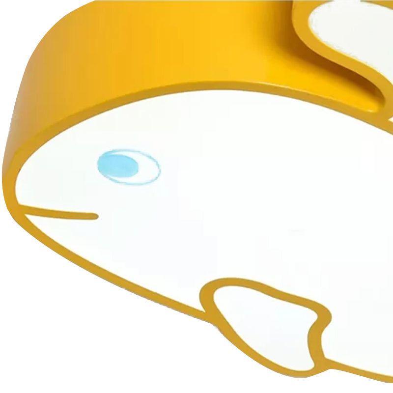 Baby Whale Ceiling Light Cartoon Acrylic LED Flush Mount Light for Kindergarten Clearhalo 'Ceiling Lights' 'Close To Ceiling Lights' 'Close to ceiling' 'Flush mount' Lighting' 202820