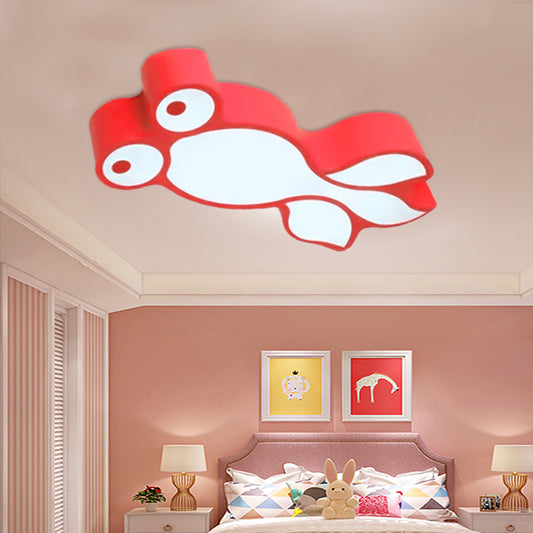 Little Goldfish Ceiling Light Lovely Acrylic LED Flush Mount Light for Boys Girls Bedroom Red Clearhalo 'Ceiling Lights' 'Close To Ceiling Lights' 'Close to ceiling' 'Flush mount' Lighting' 202839