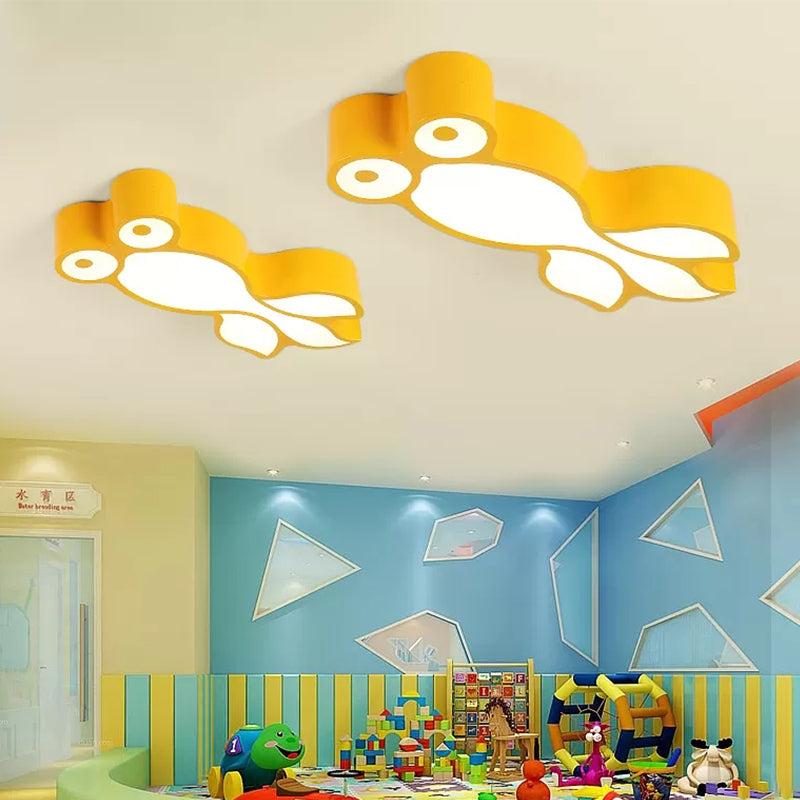 Little Goldfish Ceiling Light Lovely Acrylic LED Flush Mount Light for Boys Girls Bedroom Yellow Clearhalo 'Ceiling Lights' 'Close To Ceiling Lights' 'Close to ceiling' 'Flush mount' Lighting' 202843