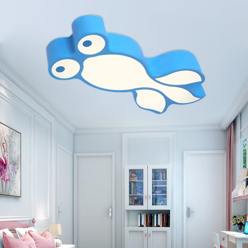 Little Goldfish Ceiling Light Lovely Acrylic LED Flush Mount Light for Boys Girls Bedroom Blue Clearhalo 'Ceiling Lights' 'Close To Ceiling Lights' 'Close to ceiling' 'Flush mount' Lighting' 202847