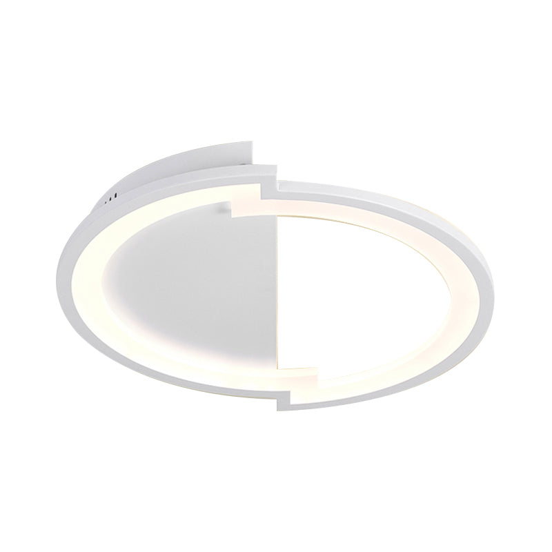 Round Acrylic Flush Light Fixture Simple 16"/19.5"/23.5" Wide LED White/Black/White and Black Ceiling Flushmount in Warm/White Light Clearhalo 'Ceiling Lights' 'Close To Ceiling Lights' 'Close to ceiling' 'Flush mount' Lighting' 202852