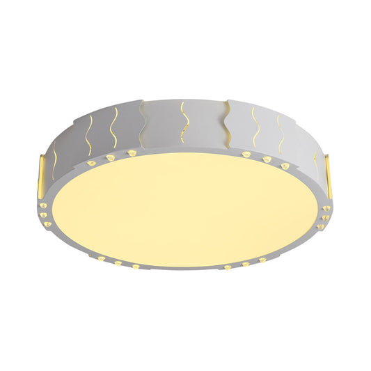 White Square/Round Flush Ceiling Light Modern Acrylic LED Living Room Ceiling Mounted Light in Warm/White Lighting White Warm Round Clearhalo 'Ceiling Lights' 'Close To Ceiling Lights' 'Close to ceiling' 'Flush mount' Lighting' 202881