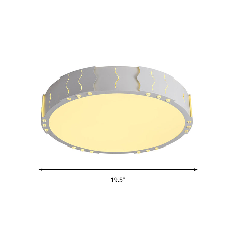 White Square/Round Flush Ceiling Light Modern Acrylic LED Living Room Ceiling Mounted Light in Warm/White Lighting Clearhalo 'Ceiling Lights' 'Close To Ceiling Lights' 'Close to ceiling' 'Flush mount' Lighting' 202882