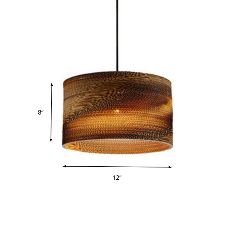 Asian Drum Shade Ceiling Drop Light Paper 1 Light Hanging Lamp for Restaurant Dining Room Clearhalo 'Ceiling Lights' 'Pendant Lights' 'Pendants' Lighting' 202887