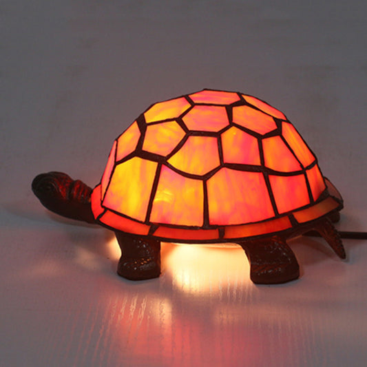 1 Bulb Turtle Shaped Table Lamp Baroque Stained Art Glass Night Light for Children Bedroom Clearhalo 'Lamps' 'Table Lamps' Lighting' 2029698