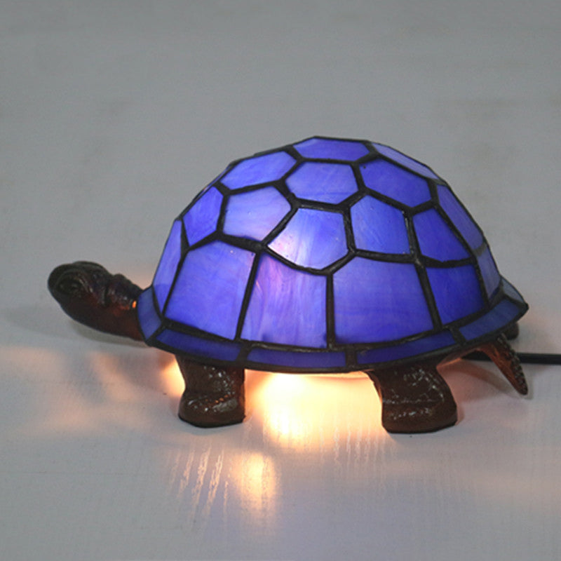 1 Bulb Turtle Shaped Table Lamp Baroque Stained Art Glass Night Light for Children Bedroom Clearhalo 'Lamps' 'Table Lamps' Lighting' 2029700