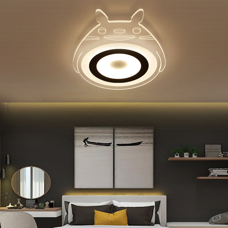 Cartoon Character Pet Ceiling Fixture Animal Acrylic LED Ceiling Mount Light in White for Baby Room Clear Clearhalo 'Ceiling Lights' 'Close To Ceiling Lights' 'Close to ceiling' 'Flush mount' Lighting' 203012