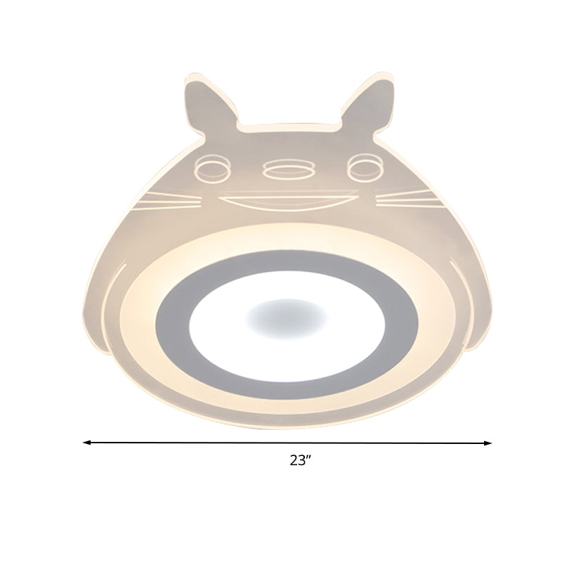 Cartoon Character Pet Ceiling Fixture Animal Acrylic LED Ceiling Mount Light in White for Baby Room Clearhalo 'Ceiling Lights' 'Close To Ceiling Lights' 'Close to ceiling' 'Flush mount' Lighting' 203016