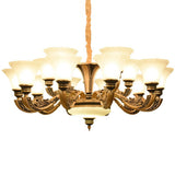 Modernism Pendant Lamp Gold Paneled Bell Hanging Chandelier with Opaline Frosted Glass Shade Clearhalo 'Ceiling Lights' 'Chandeliers' 'Modern Chandeliers' 'Modern' Lighting' 2030571
