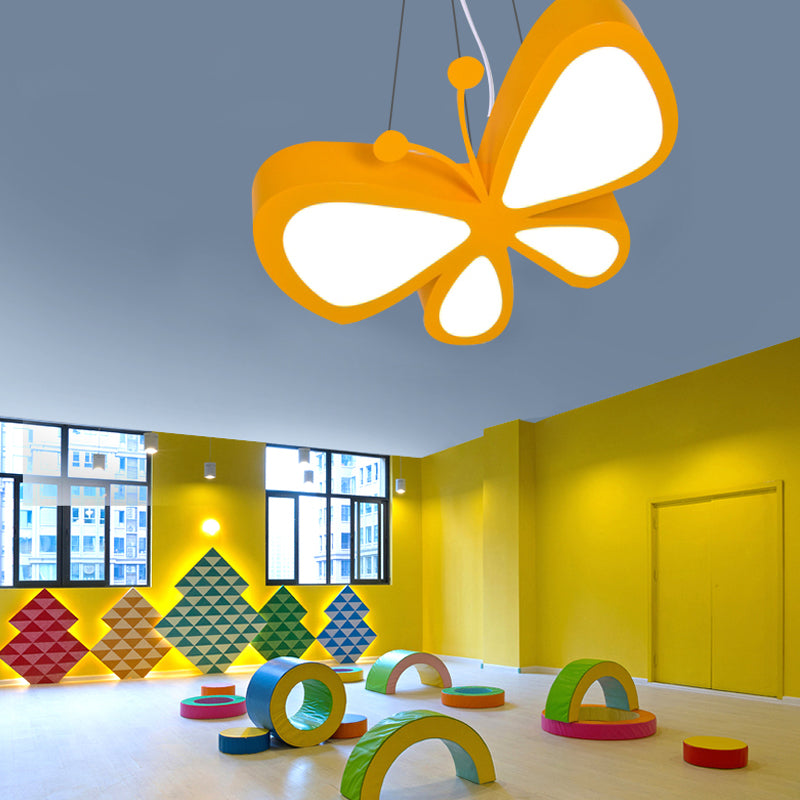 Butterfly Boys Girls Bedroom Pendant Light Acrylic Cute LED Hanging Light Clearhalo 'Ceiling Lights' 'Pendant Lights' 'Pendants' Lighting' 203078