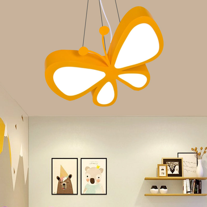 Butterfly Boys Girls Bedroom Pendant Light Acrylic Cute LED Hanging Light Clearhalo 'Ceiling Lights' 'Pendant Lights' 'Pendants' Lighting' 203079